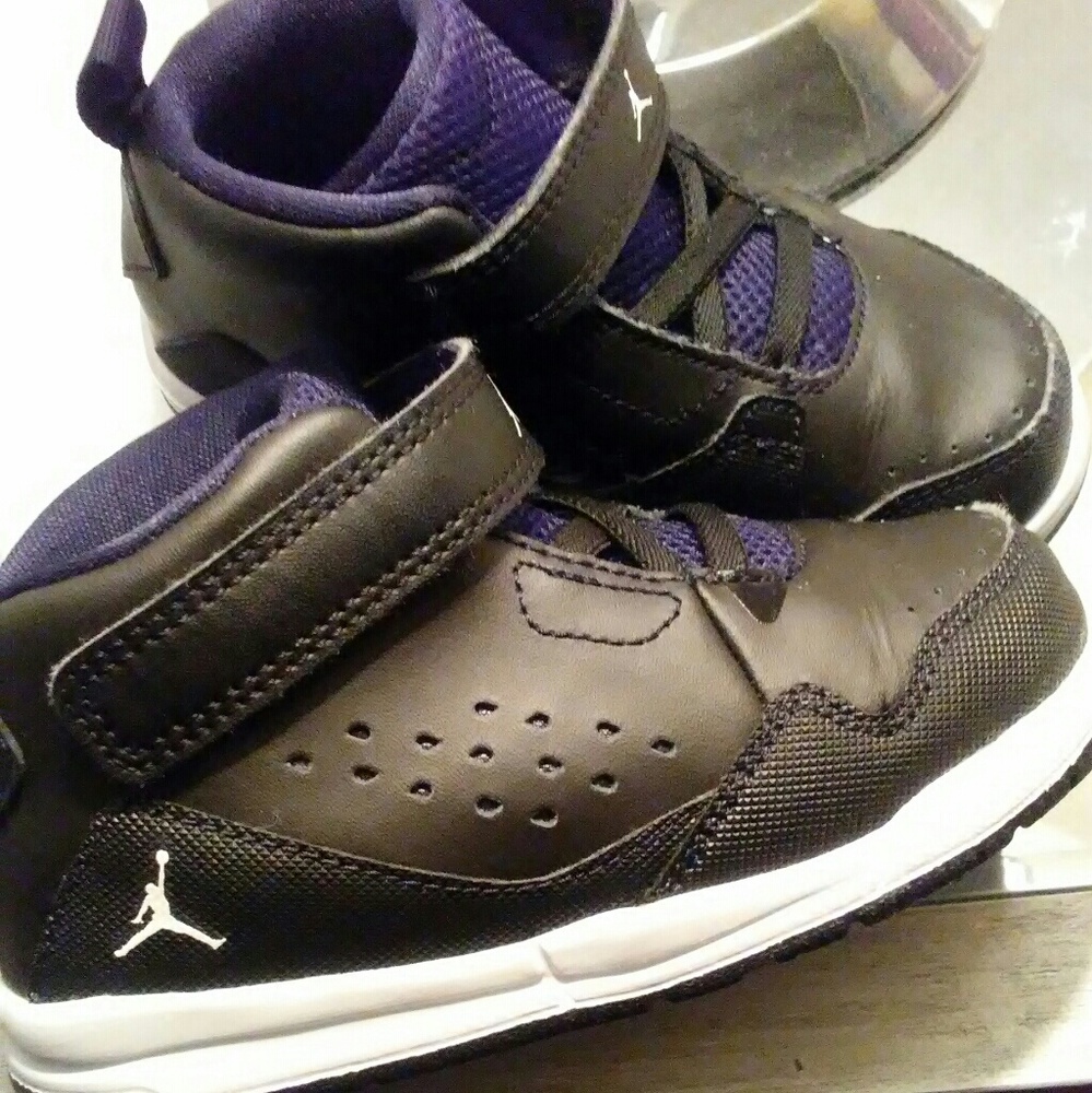 Black Nike Jordans with Strap